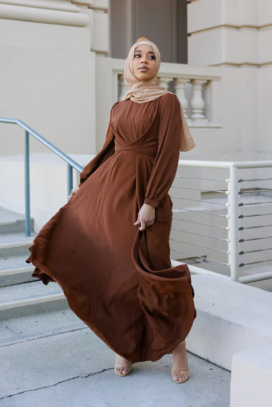 IMANI WRAP MAXI DRESS - CHOCOLATE