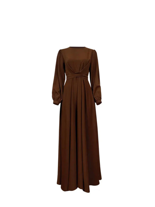 IMANI WRAP MAXI DRESS - CHOCOLATE